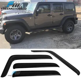 Fz-wd-jw074 Freemotor802 Fits 07-23 Jeep Wrangler 20-23 Gladiator Window Visors Rain Sun Guard Deflector