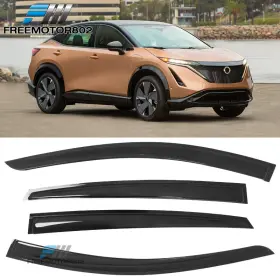 Fz-wd-nary23 Freemotor802 Fits 23-25 Nissan Ariya Tape-on Side Window Visors Vent Rain Guards Deflectors