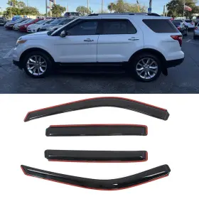 Fz-wdic-fexpl11 Freemotor802 In-channel Window Visors For 2011-2019 Ford Explorer - 4-piece Smoke Rain Guards