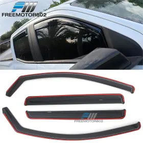 Freemotor802 Fz-wdic2-cvcld23cc-a Fits 23-26 Chevy Colorado Gmc Canyon Crew Cab Window Visors Sun Shade In-channel