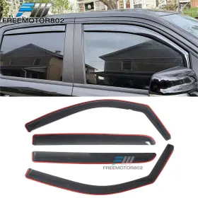 Freemotor802 Fz-wdic2-dr150019cc-a Fits 19-26 Ram 1500 Crew Cab Window Visors Vent Rain Guards Sun Shade In-channel