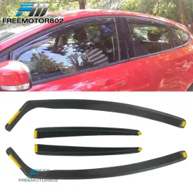 Fz-wdic2-ffcs12-pc Freemotor802 Fits 12-18 Ford Focus In-channel Window Visors Injection Pc Rain Wind Shade 4pcs