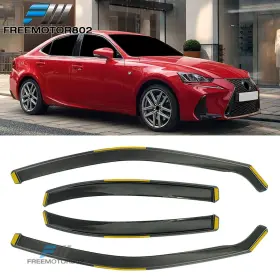 Fz-wdic2-lis14-pc Freemotor802 For 14-20 Lexus Is200t Is250 Is300 Is350 In-channel Window Visor Rain Wind Shade