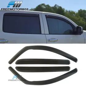 Fz-wdic2-ttun07cc-pc Freemotor802 Fits 07-21 Toyota Tundra Crewmax In-channel Window Visors Sun Vent Rain Guard Pc