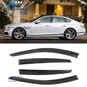Fz-wdm-gg8021 Freemotor802 Fits 21-25 Genesis G80 G80ev 4pcs Mugen Style Acrylic Window Visors Deflectors