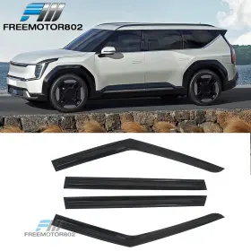 Fz-wdm-kev924 Freemotor802 Fits 24-26 Kia Ev9 Mugen Style Acrylic Window Visors Vent Rain Deflectors 4pcs