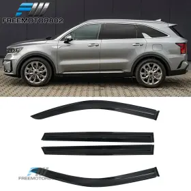 Fz-wdm-ksor21 Freemotor802 Fits 21-25 Kia Sorento Smoke Acrylic Window Visors Rain Shades 4pc - Mugen Style