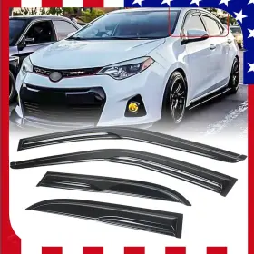 Coroll-14-19-jdm Geartronics For Toyota Corolla 2014-2019 Jdm Mugen Window Visors Vent Rain Guards Deflectors
