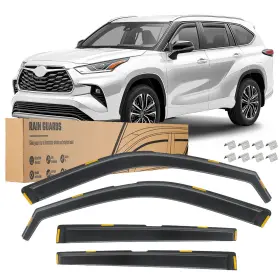 Gearzaar 810151076966 In-channel Rain Guards Vent Visors Shade 4pcs For 2020-2026 Toyota Highlander