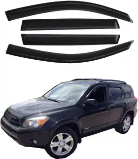 Vv030urjs  Gldifa Deflector Window Visors For Toyota Rav4 2006-2012 Sun/rain Guards Smoke 4pc