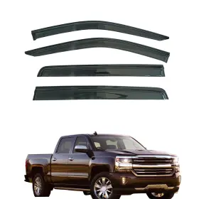 Vvs629rjs  Gldifa Wind Deflector Fit Silverado/sierra 1500 Crew Cab 19-25 Rain Guards Smoke 4pc