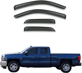 Zxz630ws  Gldifa For Silverado/sierra 1500 2019-2024 Double Cab Smoke Window Visor Deflector 4pcs