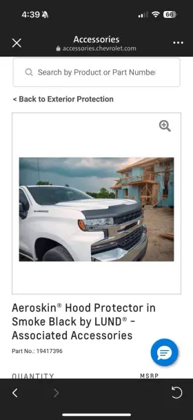 19417396 Gm Bugflector Hood Protector Bug Shield Deflector For 2019-2024 Silverado 1500 Oem