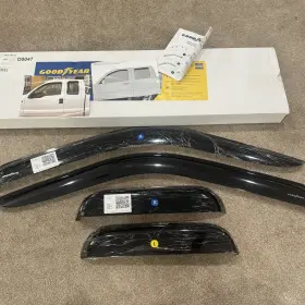 Goodyear 840233214825 Side Window Deflectors Rain Guard For 1999-2016 Ford F-250 Supercab Shatterproof