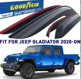 Goodyear 840233216263 Shatterproof Window Deflectors For Jeep Gladiator 2020-2025 Tape-on R