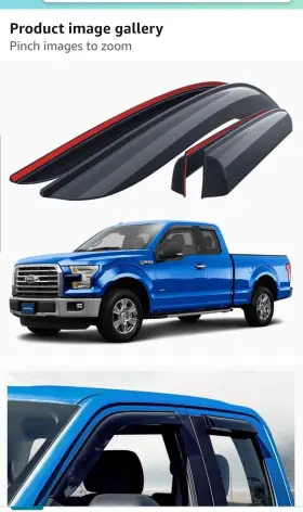 Gy003113 Goodyear Side Window Deflectors For 2015-23 Ford F-150 Supercab Shatterproof Nob