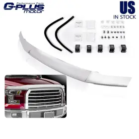 Gp0425369 Gplusmotor Hood Deflector Bug Shield Chrome For 2017-22 Ford F250 F350 450 Super Duty