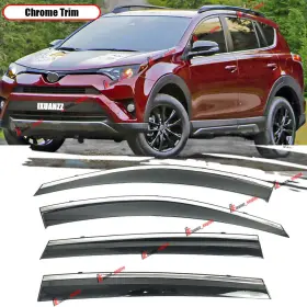 Ixuan-rav4-2018-side-chrome H Hengyi Soul For 2013-2018 Toyota Rav4 Window Visor Vent Shade Rain Guards Deflector 4pcs