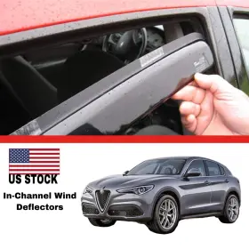 10118 Heko Alfa Romeo Stelvio 2017-up In Channel Wind Deflectors Rain Guards Window Visors