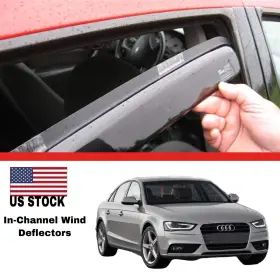 10233 Heko In Channel For Audi A4 B8 2009-2016 4d Sedan Wind Deflectors Visors Rain Guard