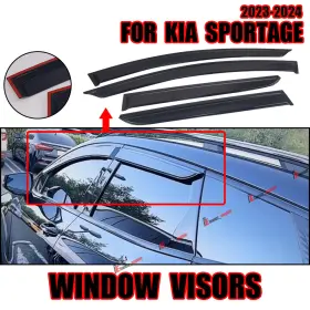 Ztt-kis-sa-2022 Hengyi Soul Glossy Black Window Visor Shield Deflector Guard 4pcs For Kia Sportage 2023-2024