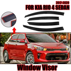 Ztt-rio-4-2017-window Hengyi Soul For 2017-2020 Kia Rio 4 Window Visors Sedan Rain Guards Deflector Shade Outside