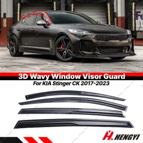 Hy008209 Hhengyisoul Window Visor Wind Rain Guards Vent Deflector For 2018-2023 Kia Stinger 4pcs
