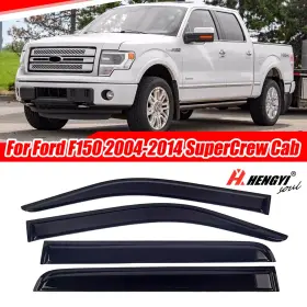 Hy009111 Hhengyisoul For Ford F150 2004-2014 Supercrew Cab Window Visor Rain Guard Vent Deflector