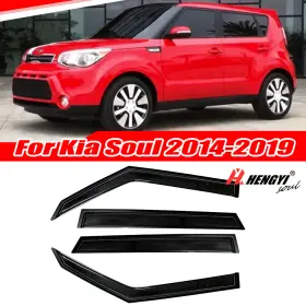Hy009756 Hhengyisoul Out-channel Window Visor Shade Rain Guard Wind Deflector For Kia Soul 2014-2019