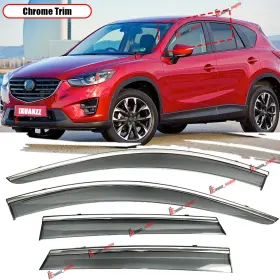 Ixuan-cx5-2016-window-chrome Hhengyisoul For 2013-2016 Mazda Cx-5 Smoke Outside-mount Window Visor Rain Guard 4pcs Set