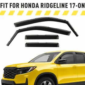 Ag0856 Honda Rain Guards Vent Visors Shade For 2017-2025 Ridgeline In-channel