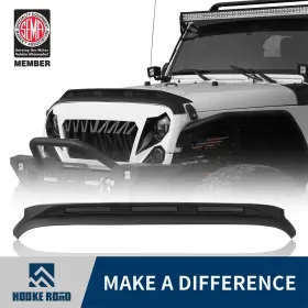 Hooke Road Mmr.20093 Black Hood Bug Deflector Lightshield Guard For 07-18 Jeep Wrangler Jk