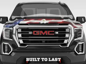 2818959 Husky Liners American Flag Bugflector Protect Bug Shield Deflector For 19-26 Gmc Sierra 1500