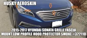322110 Husky Liners 2015-2017 Hyundai Sonata Low Profile Hood Protector - Smoke #322110