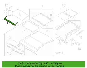 81611-3v000 Hyundai 81611 3v000 Panoramaroof Deflector For 12-17 Azera New Genuine
