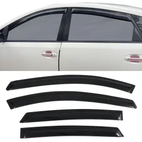 Ikon Motorsports Wd-typr06 Window Visors Compatible With 2004-2009 Toyota Prius Dark Smoke Smoke/tinted
