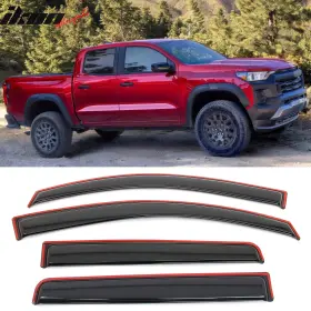 Ikon Motorsports Wdic-cvcld23cc Window Visors Deflector In The Channel Fits 23-26 Chevy -colorado Crew Cab Only
