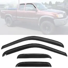 Wd-ttun00ec Ikonmotorsports 2000-2006 Toyota Tundra 4dr Acrylic Window Visors 4pc Set Easy Install