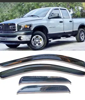 Wv-d008-in Jdm Window Visor Rain Guard Dodge Dakota Quad Cab 2005 2006 2007 2008 2009 2010