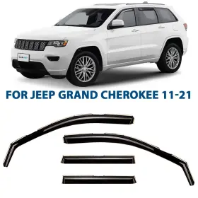 611461 Jeep Rain Guards Vent Visors Shade For 2011-2021 Grand Cheroke Shatterproof