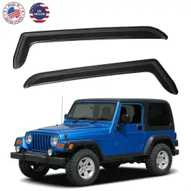 Nll-wv192054 Jeep 2x For Wrangler Tj 2-door 1997-2006 In-channel Window Visors Rain Guards