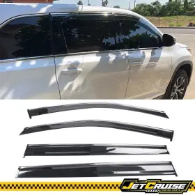 Jc-wd-thld14-ch-pc Jetcruise Fits 14-19 Toyota Highlander Pc Window Visors Rain Sun Guard With Chrome Trim 4pcs