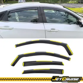 Jc-wdic2-hc164-pc Jetcruise Fits 16-21 Honda Civic Sedan Window Visor Injection Pc In-channel Rain Sun Shade