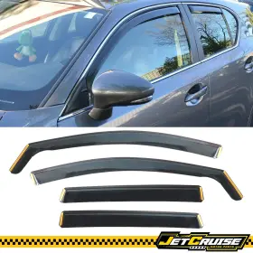 Jc-wdic2-lct20011-pc Jetcruise Fits 11-17 Lexus Ct200h Window Visors Sun Guard Deflector Rain Guards In Channel
