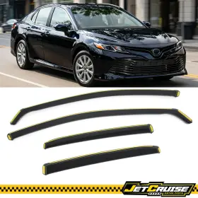 Jetcruise Jc-wdic2-tcam18-pc Fits 18-24 Toyota Camry Window Visors Sun Guard Deflector Rain Guards In Channel