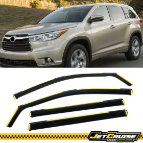 Jetcruise Jc-wdic2-thld14-pc Fits 14-19 Toyota Highlander In-channel Window Visors Rain Sun Guard Shade Pc