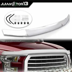 Jijiamotor13 J-02abd1201asl Fit For 2017-2020 Ford F250 F350 Super Duty Hood Deflector Bug Shield Chrome Usa
