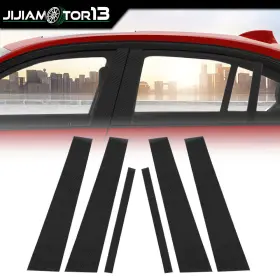 Jijiamotor13 J-02pma11c5acb Fit For 2006-11 Bmw 3-series E90 Door Trim Cover 6pc Carbon Fiber Pillar Posts