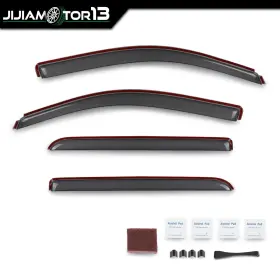 Jijiamotor13 Jijia042801 In-channel Window Visor Fits 2014-2018 Chevy Silverado And Gmc Sierra Extended Cab