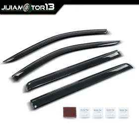 Jijiamotor13 Jijia2026051901 Fits 2019-25 Chevy Silverado Sierra Crew Cab Out-channe Rain Guards Window Visor